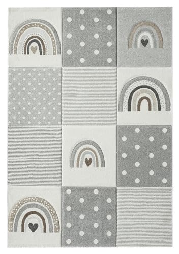 Merinos Kinderteppich - Grau - Polypropylen - 80 x 150 cm - Patchwork