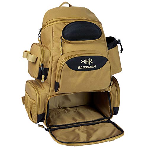 BASSDASH Angelrucksack wasserabweisend leicht taktische Tasche Angelkoffer mit...