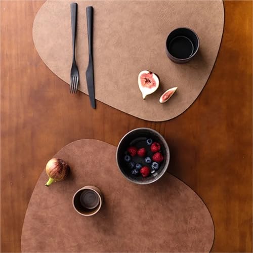 Dessous de plat lot de 6 sets table sous-verres cuir imperméable