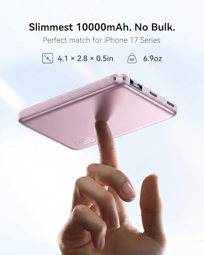 Image of INIU Slimmest Power Bank for MagSafe, 10000mAh Qi2.2 Certified 25W Wireless & 45W Wired USB C Fast Charging Portable Charger, Flight-Safe Travel Phone Magnetic Battery Pack for iPhone etc, Purple