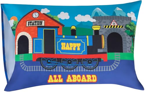 Image of Todays Kids Choo Choo Train Toddler Bed Sheets for Boys - 2-Piece Baby Crib Sheets Boy Crib Size, 28x52 Fitted Sheet & 20x30 Pillowcase, Soft Breathable & Fade-Resistant Microfiber, Machine Washable