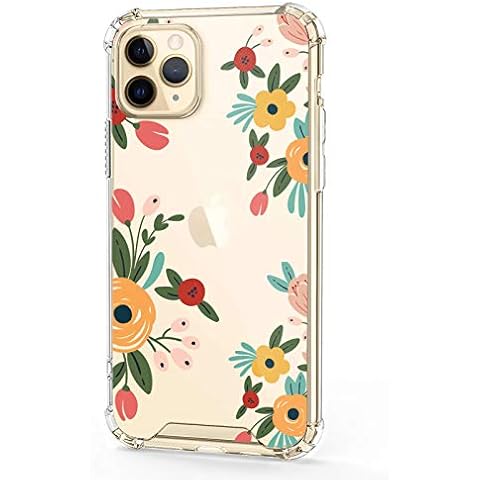 BF2JK Clear Case for iPhone 11 PRO MAX Mandala Flower Crystal Series Hard PC+ TPU Bumper Protective Cover for iPhone 11 PRO MAX 6.5 Inch 2019 (Floral Painting) Cover