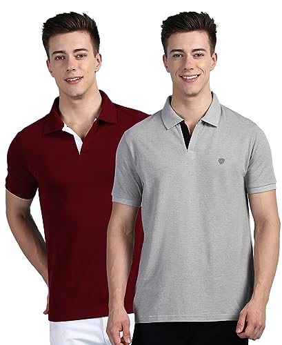 Image of Lux Cozi Men Cotton Solid Regular Fit Polo Shirt