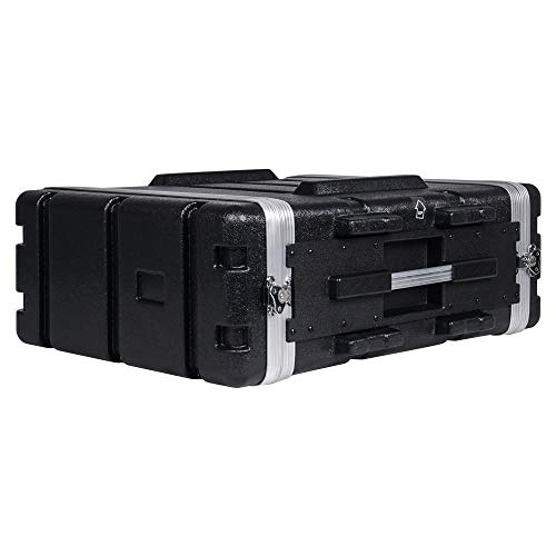 Image of Sound Town Lightweight 4U PA DJ Rack /Road Case with ABS Construction, 19 inch Depth and Heavy-Duty Latches (STRC-A4U)