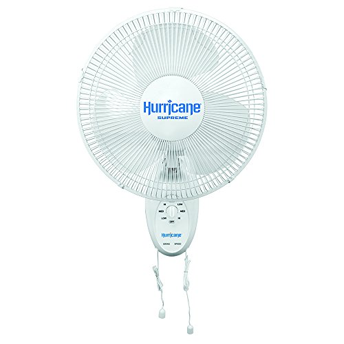 Hurricane HGC736500 Wall Mount Fan-12 Inch, Supreme Series, 90 Degree Oscillation 3 Speed