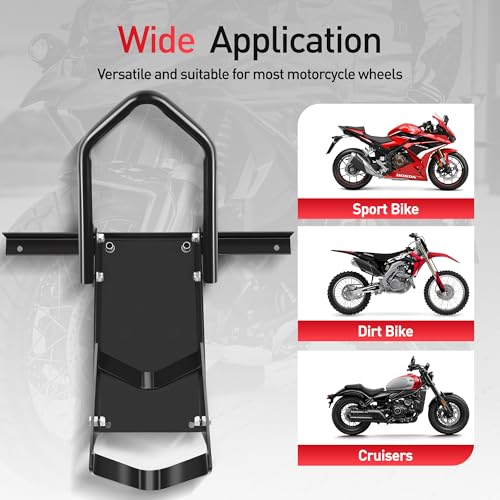 image for JY PERFORMANCE Motorcycle Wheel Chock, Heavy Duty Motorcycle Front Whe