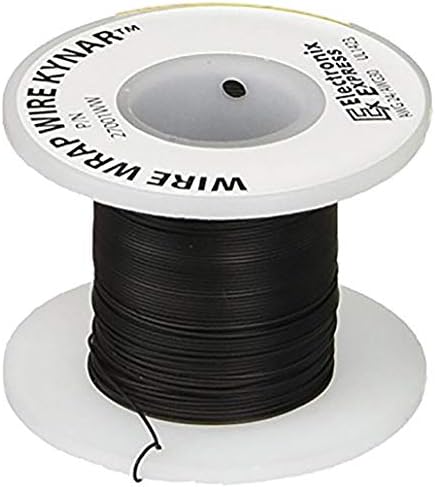 100 Feet Black 30 Gauge Solid Kynar Wire Wrap, PVDF Insulated Tinned Copper by EX ELECTRONIX EXPRESS