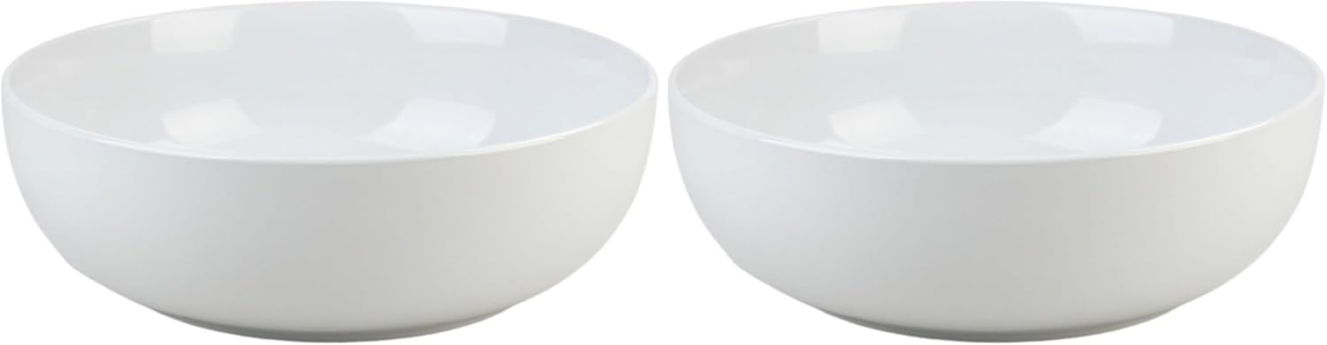 10 Strawberry Street Coupe Stoneware 9.5"/70oz Serving Bowl, White (Pack of 2)