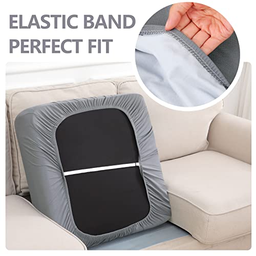 Hyha Waterproof Sofa Couch Cushion Covers Replacement Chair Cushion Covers Stretch Cushion Slipcovers Furniture Protector Sofa Slipcover Soft Flexibility With Elastic Bottom (Small,Grey) #TOP2