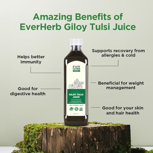 Image of Giloy Tulsi Juice 1 L | Strengthens Body Defence System | Natural Immunity Booster | Zero Added Sugar (Giloy Tulsi)