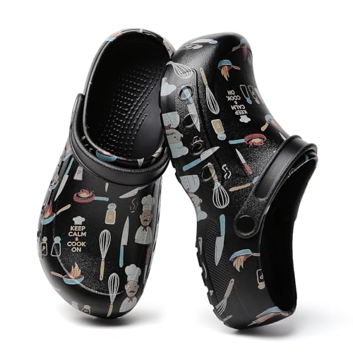 Image of Meidiastra Men Chef Clogs Slip Resistant Garden Clogs with Arch Support Safety Nursing Shoes Work Shoes Water Oil Resistant for Men Food Service