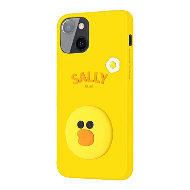 Image of COVERLY for iPhone 15 Pro Max 3D Line Friends Sally Cartoon Case,Premium Silicone Case Yellow Candy with Phone Holder Cool Full Protective Cute Kawaii Aesthetic Cover for Apple iPhone 15 Pro Max