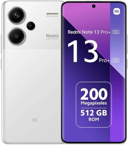 XIAOMI Redmi Note 13 Pro+ 5G (12+512GB) Blanco - Móvil Libre - EDICIÓN Premium - Cámara 200MP - Carga 120W - Pantalla 1.5K 120Hz, Accesorios no incluidos (Reacondicionado)