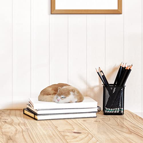 Estatueta de Gato Adormecido Peludo de Pelúcia para Gato Adormecido Brinquedo de Gato Adormecido Rea