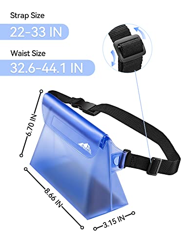 Image of HEETA 2 /3 /4 Pack Waterproof Pouch with Waist Strap, Screen Touchable Dry Bag with Adjustable Belt for Phone Valuables for Kayaking, Swimming, Snorkeling, Boating, Fishing, Surfing & Beach