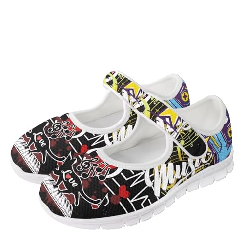 JoyLamoria Aztec Running Horse Walking Shoes Stylish Strap Mary Jane Shoes Adjustable Barefoot Shoes Womens US 4-94