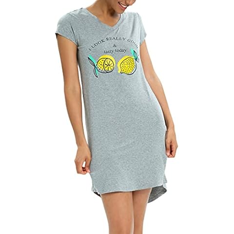 Camisón Alcea Rosea satén ribete V cuello noche camisa para pijamas elástico manga corta vestido de pijama Cover