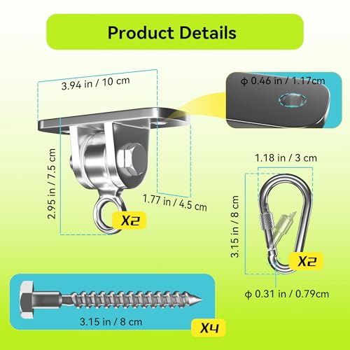 EFEALL Swing Hangers for Wood Beams, 2 Pack, 304 Stainless Steel, 2400LB by EFEALL - Used condition - Image 6