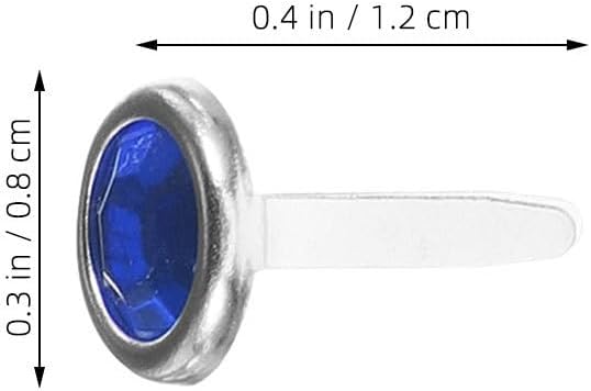 jojofuny 200pcs Round Brads for DIY Crafts: Decorative Two-Legged Metal Fasteners with Rhinestones for Scrapbooking Card Making and Art Projects