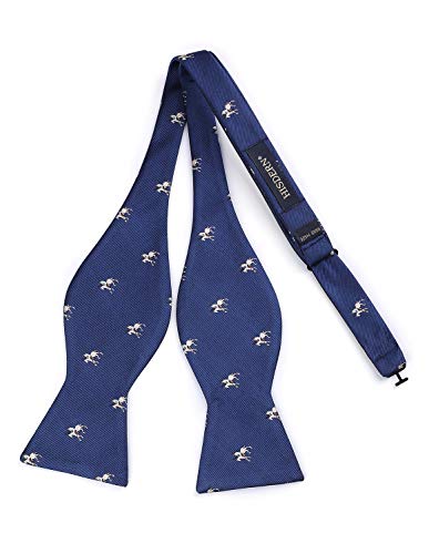 Image of HISDERN Bow Ties for Men Self Tie Animal Bowties Pocket Square Woven Silk Fun Bowtie Handkerchief Set for Wedding Party