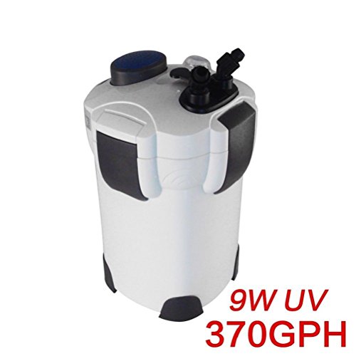 100 Gallon Aquarium Fish Tank Canister Filter + 9W UV Sterilizer 370 GPH