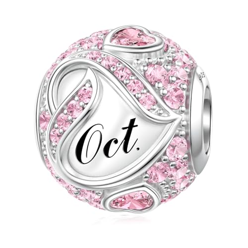 Image of October Tourmaline Birthstone Charm for Pandora Bracelet Birthday Present