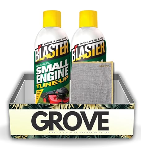Blaster Small Engine Tune-Up Spray 11 oz Bundle with Microfiber Cloth - Restores Power, Smooths Performance, & Removes Deposits for ATVs, Lawn Mowers, Generators, & More - Fuel Stabilizer - (3 Items)