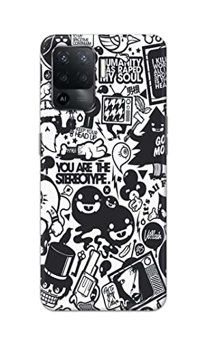 Image of Printed Hard Back Cover Case for Oppo F19 Pro Back Cover (Mixed Cartoon) -1302