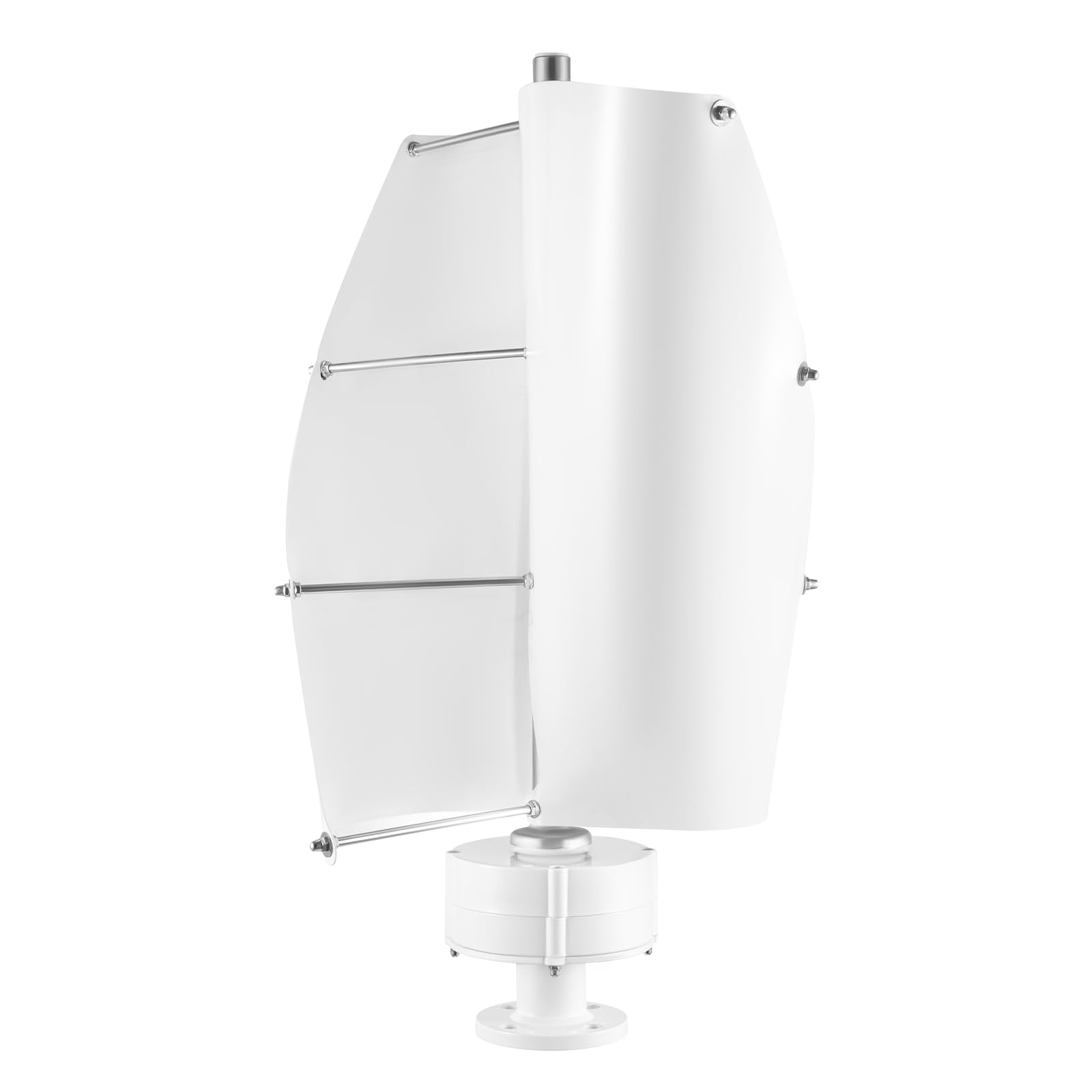 500W Vertikale Windkraftanlagen, 12V/24V Windturbine Windgenerator Windturbinen-Generator mit Steuergerät und Geräuscharmer für Boote Pavillons Kabinen White