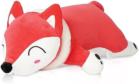 NXNYNZ Fox Stuffed Animal Plush Body Pillow, 47.2in Cute Big Red Soft Fox Giant Plushie Kawaii Toy Doll Birthday Gift for Kids Boys Girls