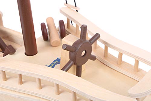Small Foot 1920 Piratenschiff aus Massivholz, aufwendig gearbeitetes Holzschiff mit vielfältigem Zubehör, bietet enorm… – Bild 4