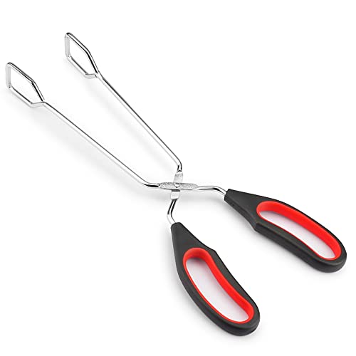 D Scissor Tongs For Cooking, Metal Kitchen Tongs 11 Inches, Long Tongs For Grilling, Food, Barbecue, Heavy Duty Serving Tongs For Buffet #TOP1