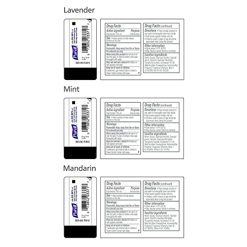 Purell 3900-09-ECME17 Advanced Hand Sanitizer Gel Infused With Essential Oils, Scented Variety Pack, 1 Fl Oz Travel Size Flip Cap Bottles thumb #6