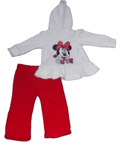Vêtement Minnie Mouse pour fille ensemble deux pièces en polaire chaude avec sweat à capuche