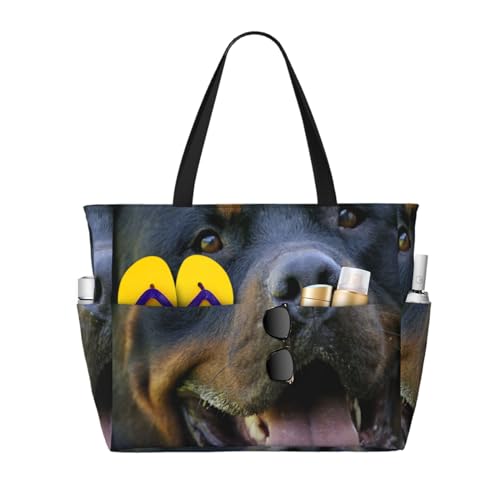 Sac de plage Chien Rottweiler grand format pour ne plus manquer de place