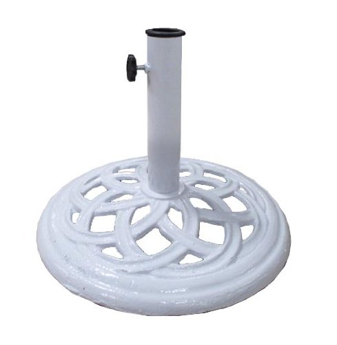 Charles Bentley Garden 9Kg Cast Iron Garden Patio Umbrella Base Stand - White