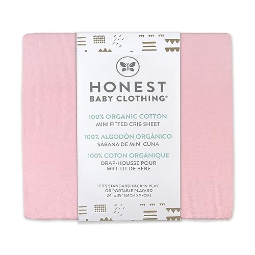 Image of HonestBaby Unisex-Baby Fitted Mini Crib Sheets Set Standard Mattress, 100% Organic Cotton Baby Boys, Girls, Neutral, 1 Pack - Dark Navy (Mini), One Size