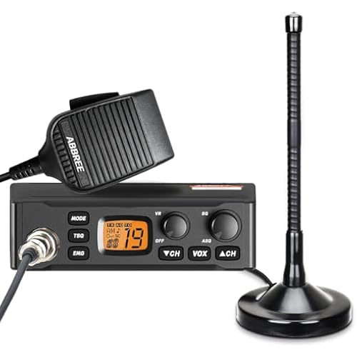 ABBREE CB Radio with Magnetic Mount Antenna for Truckers Long Range AM FM Professional CB Radios,Compact Design,Instant Emergency Channel 9/19,Full 40 Channels,Handheld Mic,LCD Display,VOX