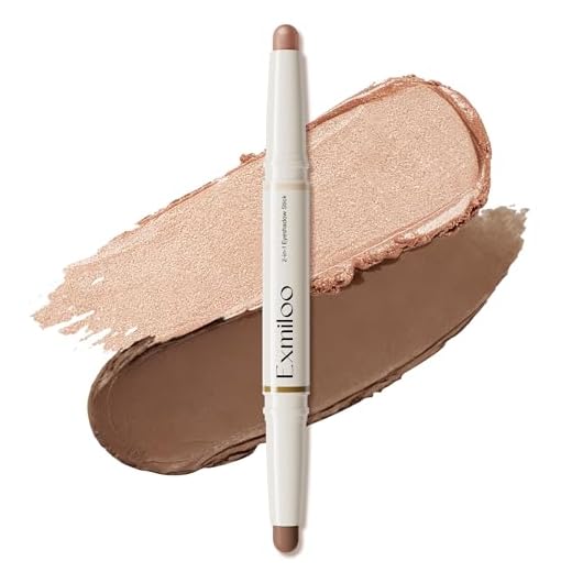 Exmiloo Doppelseitiger Lidschatten Stift, Wasserfest, Wischfest & Langanhaltend Creme-Lidschatten, Matt & Schimmer Eyeshadow Stick, Hochpigmentierter Lidschattenstift-Farbton: Taupe Twilight