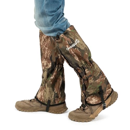 HiMagics Waterproof Snow Gaiters for Boots, Long Leg Gaiters for Hiking, Hunting & Outdoor Work – Anti-Snow, Anti-Water, Anti-Sand Protection (Camo, L)