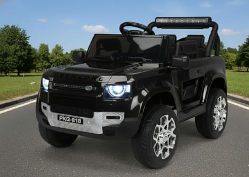 Image of Kids Defender 4X4 Heavy Duty 12V Electric Ride On Car for Kids with Remote Control 1-7Yrs Car Battery Operated Ride On (Black)