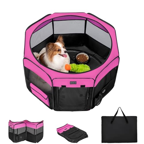 Puppy Playpen with Removable Mat & Roof (29.5" x 29.5" x 16.5")