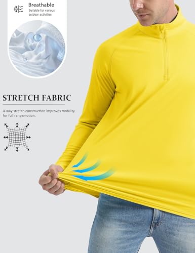 Image of MAGCOMSEN Men's Quarter Zip Pullover Long Sleeve Sweatshirts Fleece Lined Golf Pullover Thermal Gym Workout Tops