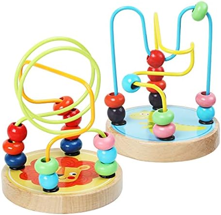 AISHUN Bead Maze Toy for Toddlers Wooden Colorful Roller Coaster Educational Circle Toys Learning Preschool Toys Birthday Gift for Boys and Girls