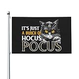 HUYGD Gartenflagge „Es ist nur ein Haufen Hokuspokus“, wetterfeste Outdoor-Bannerflagge, doppelseitige Saisonflagge für Vorgarten, Festdekoration, Rasen, 90 x 152 cm