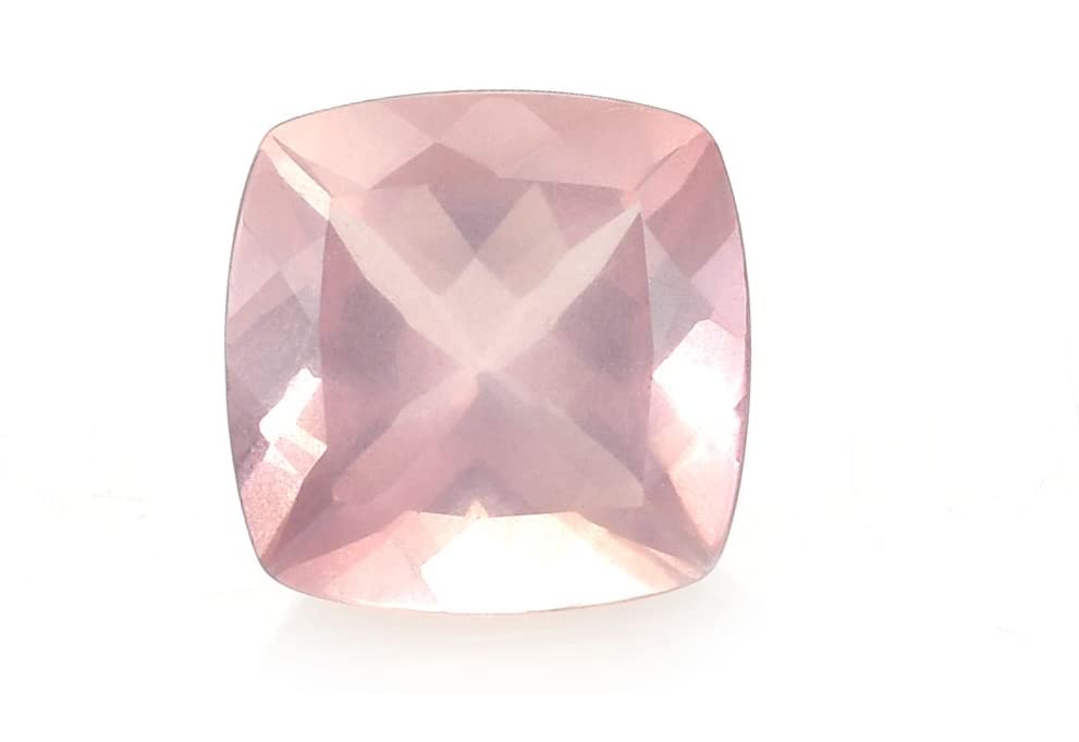 Certified Gems Rose Quartz Stone Original Certified Pink Rose Quartz Crystal Stone Original 8 Carat Rose Quartz Stone Cushion Cut For Rose Quartz Ring Women Rose Pink Stone