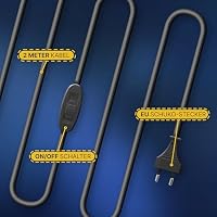 Bestlivings Mobiler Deckenventilator mit Stecker und Schalter, 220V-240V / 5 Watt, Ø40 cm Portabler Decken - Ventilator mit Aufhänger, Energiesparend (Schwarz) – Ansicht 7