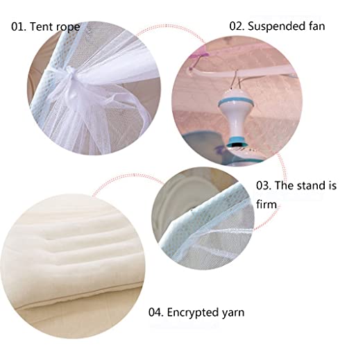 Moustiquaire de lit pliable blanche pour lits simples et doubles - 8
