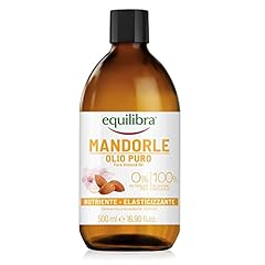equilibra Corpo, Olio di Mandorle Puro, Olio di Mandorle Dolci, Protettivo, Nutriente ed Elasticizzante, Aiuta a Prevenire le Smagliature in Gravidanza o Durante una Dieta Ipocalorica, 500 ml
