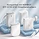 NIIMBOT Kabel Etiketten für D110 D11 D101 Etikettendrucker, 12.5mm x 109mm 65 Etiketten/Rolle, 3 Rollen Selbstklebender Etikettenband für Zuhause, Büro, Schule, Weiß